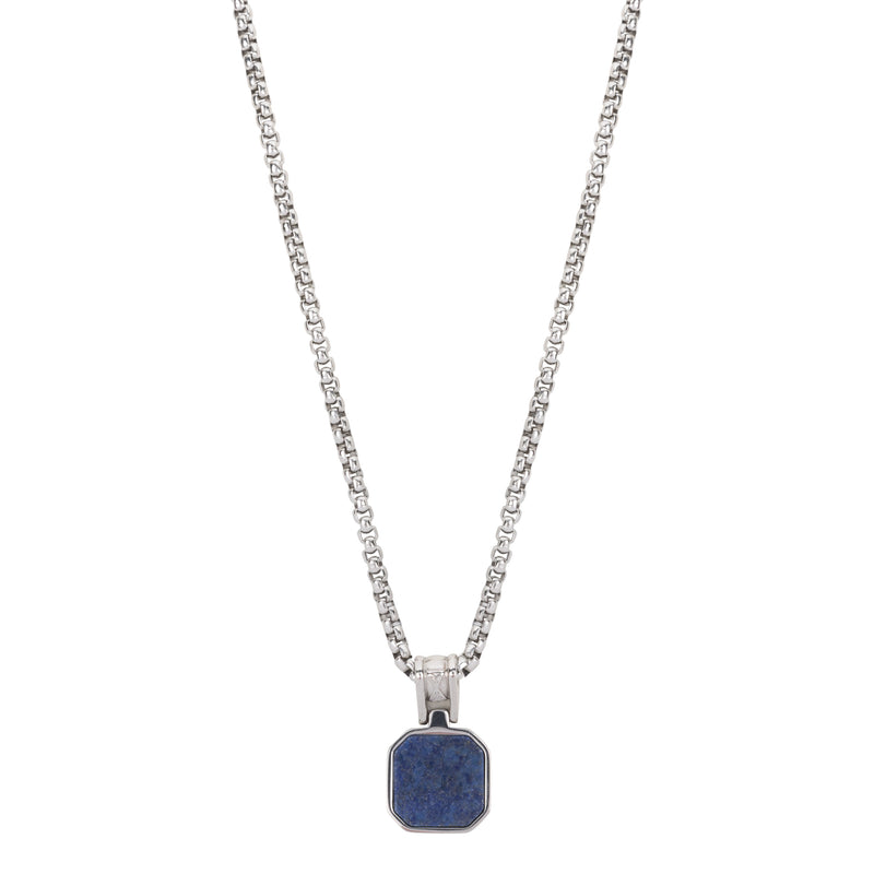 Necklace Rolo Lapis Rocks - (50+10cm)